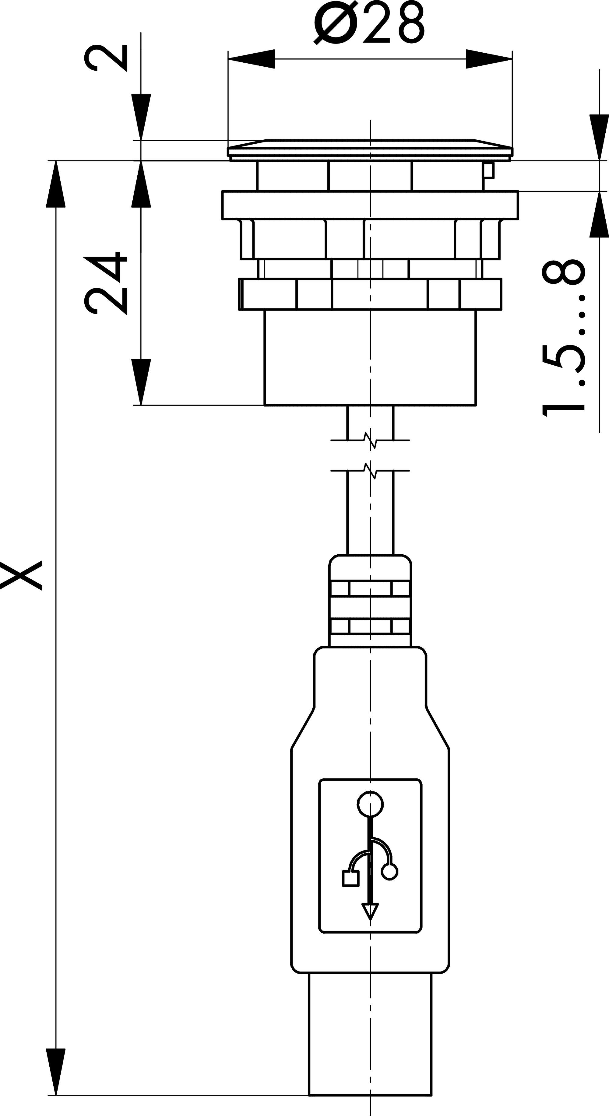 Massskizze RRJ_USB_150CM